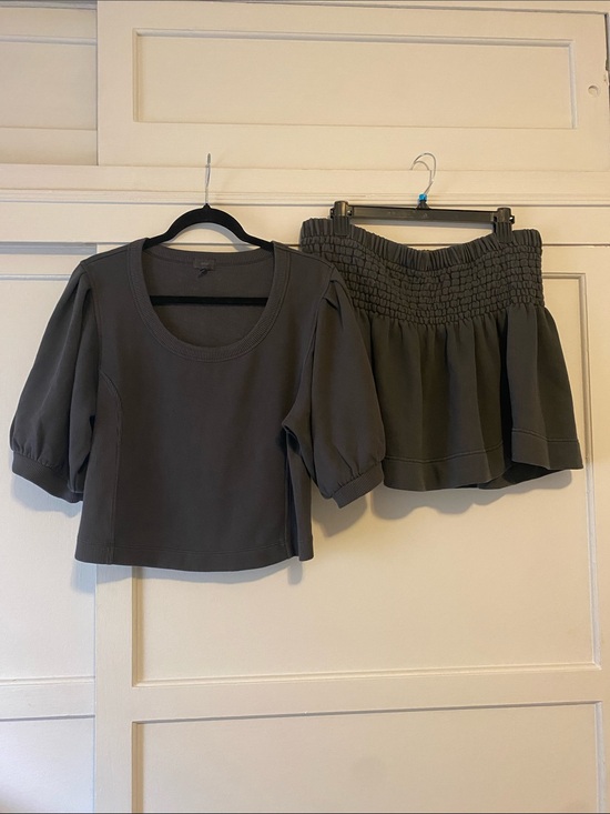 aerie Dresses & Skirts - aerie Smoked Gray Seams Right Top and Feeling Femme Mini Skirt Set NWOT - Large